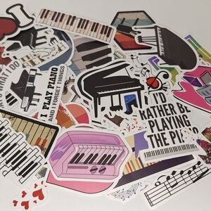 I Love Piano sticker set. 50 Pieces